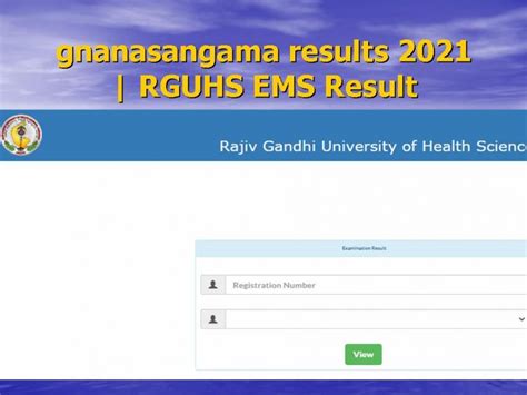 gnanasangama rguhs results.